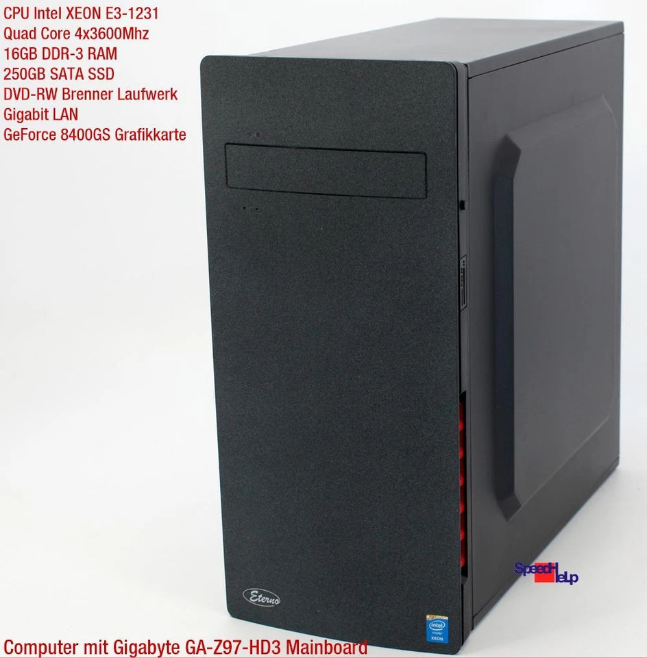 GIGABYTE GA-Z97-HD3 Intel Xeon E3-1231 Computer PC 250GB SSD 16GB DDR3 Dvd-Rw - Image 2 of 4