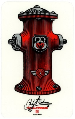 Powell Peralta Skateboard Sticker Andy Anderson Hydrant 9,5x15,5cm Rechteckig
