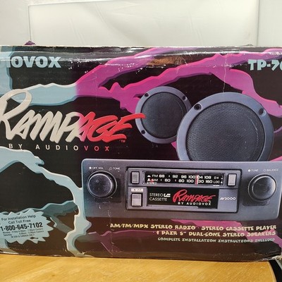 Audiovox Tp-700 Av3000 Rampage AM FM Cassette Car Stereo With Speakers NewInBox 