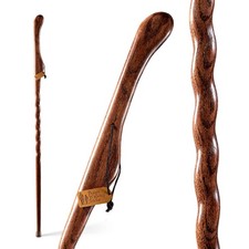 Handcrafted Wood Walking Stick, Twisted Oak, Hitchhiker Style Handle, for Men 