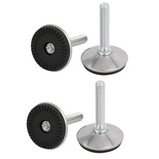 4PACK M10x50mm Threaded 50mm Dia Base Stainless Steel Adjustable Leveling Foot