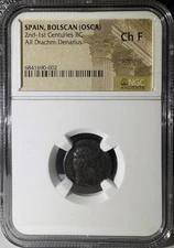 Spain Bolscan (Osca) 2nd-1st Centuries BC AR Drachm-Denarius NGC Ch F (002)
