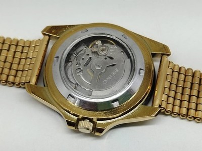 Seiko Sports Diver s 200m Automatic Gold Tone Men s Watch Black Dial...