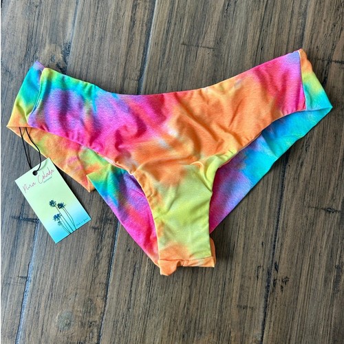 Neu mit Etikett Regenbogen Batik gerafft freches Hipster Bikiniunterteil in LARGE von Pina Colada - Bild 7 von 8
