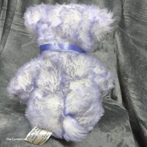 BAB Build A Bear Plufh Toy 2002 Purple Ribbon Cancer Awareness 14 Zoll Weißgold - Bild 4 von 11