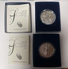 Lot Of TWO (2) 2019-W Proof $1 American Silver Eagle Box, OGP & COA