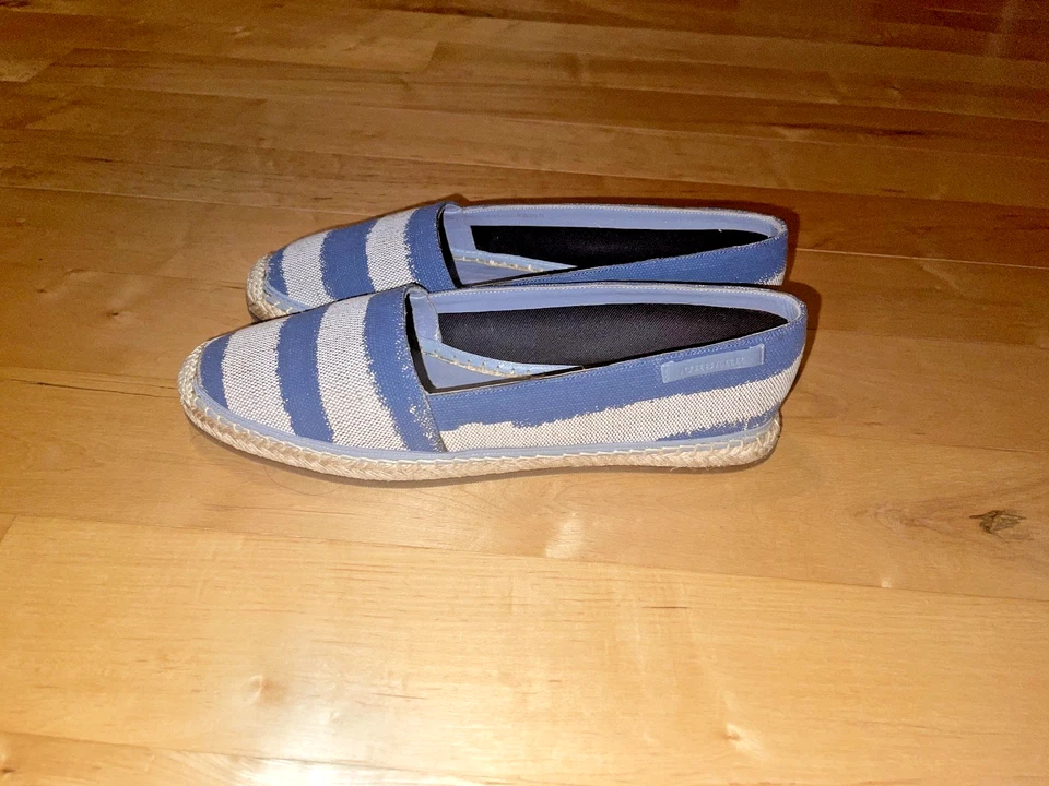 BURBERRY 双色绘画条纹草编鞋,尺寸 40 RRP,300 美元 — 第 3/4 张图片