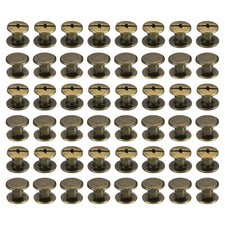 50 Sets Chicago Screws M5x4mm Copper Plated Phillips Binding Post Rivets Brown