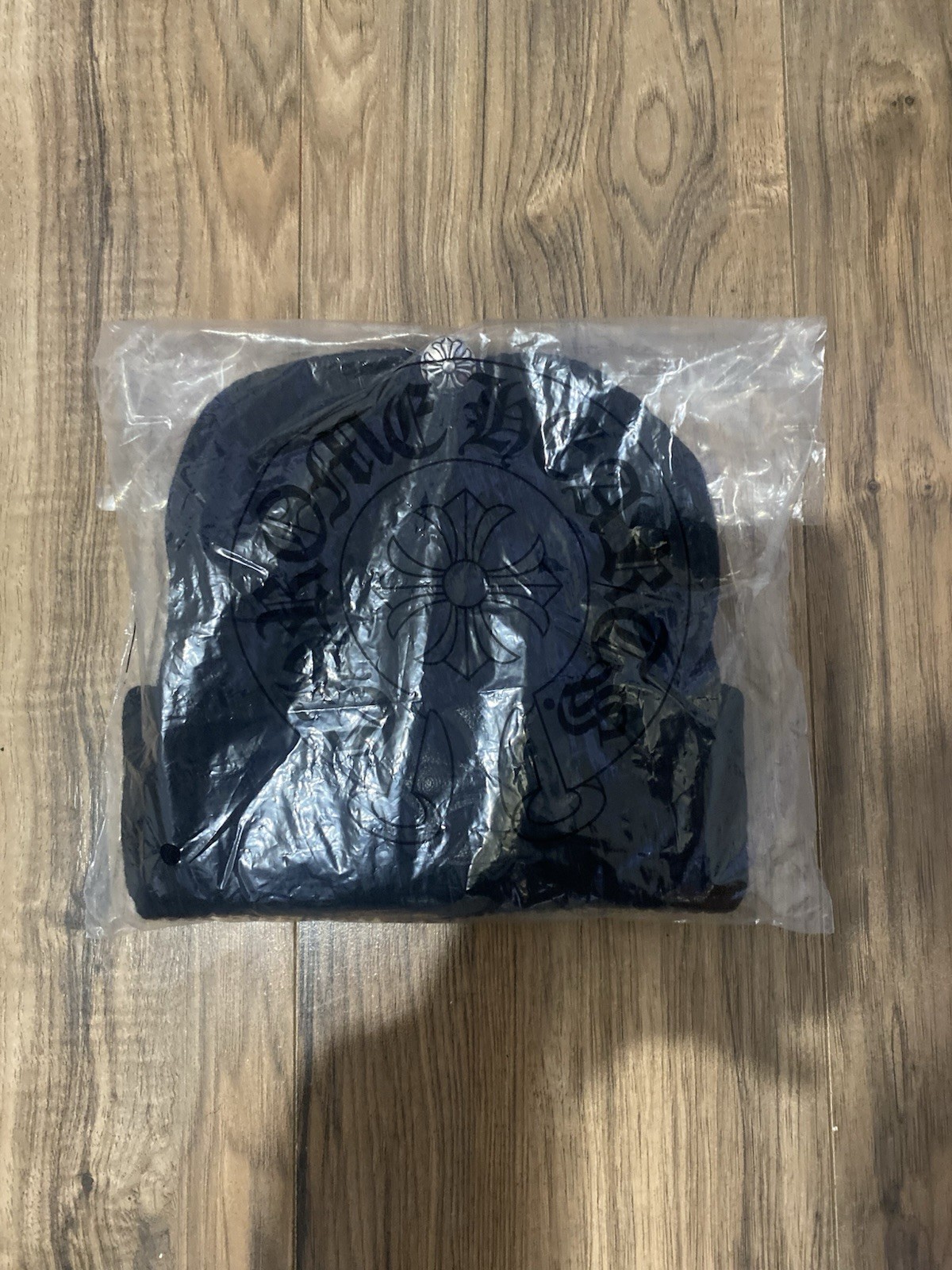 Chrome Hearts Black Beanie Leather Cross Patch Knit Hat Winter Skull Cap thumbnail 5