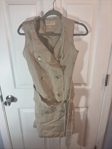 Abito trench doppiopetto donna beige Michael Kors taglia S con cintura