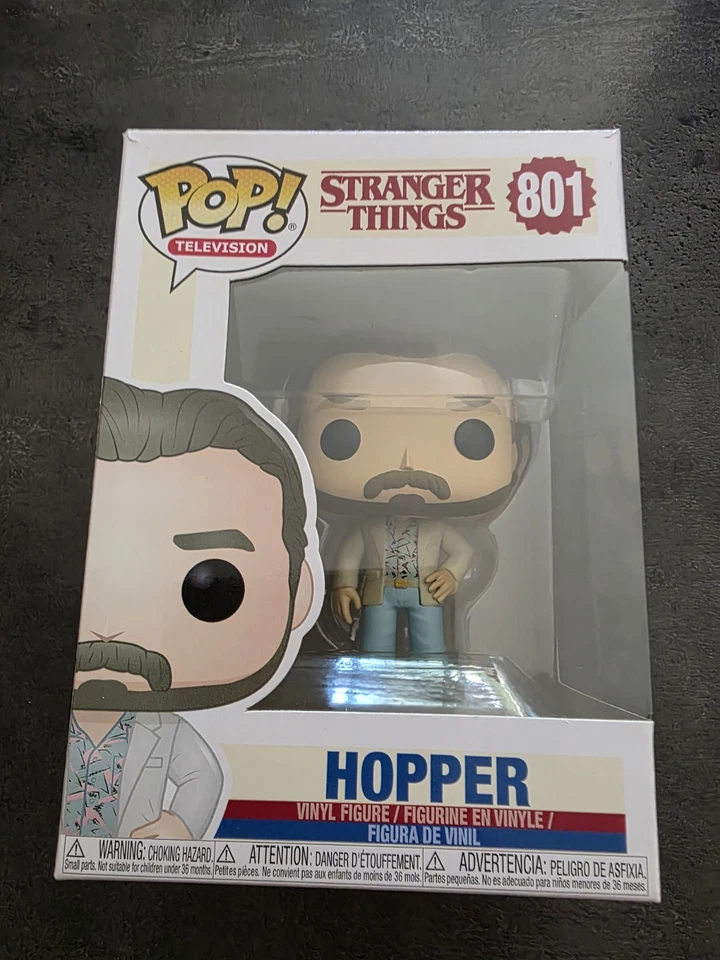 Funko Pop Stranger Things Date Night Hopper 9 cm Figurine 801 + Protection - Photo 1/4