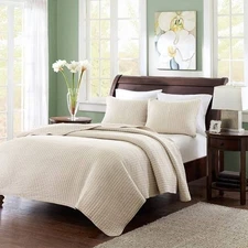 Madison Park Keaton 2-Piece Twin/Twin XL Quilted Coverlet Set Khaki