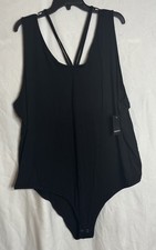 Torrid Super Soft Knits Plus 5 Black Tank Bodysuit NWT