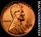 1955-S Lincoln Wheat Cent- Red Choice Gem Brilliant Uncirculated Luster #i3409