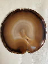 Yellow Agate Slice Natural Banded Quartz Crystal Mineral  