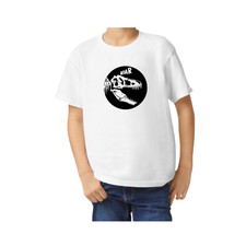 Roar Dinosaur Silhouette White Youth T-Shirt S Soft Style T-Rex Tee