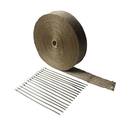 LEDAUT 2''x 100'Titanium Exhaust Heat Wrap For Car & Motorcycle Exhaust Tape W...