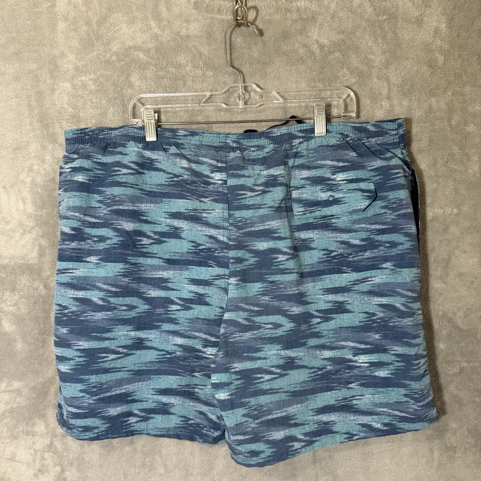 Pantalones Cortos de Natación Patagonia L Bolsos Azul Rayas Forrados Baúles Trail Sostenibles Foto 4 de 4