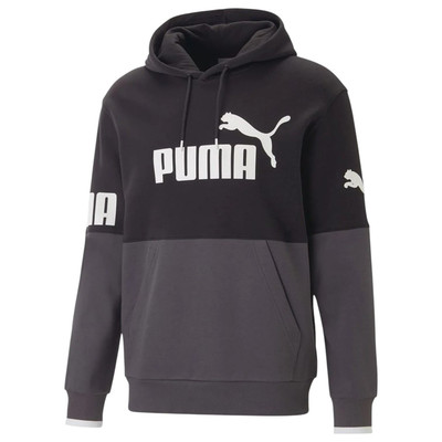 Puma Herren Power Colorblock Sweatshirt Kordelzug vielseitig Baumwolle Hoodie schwarz