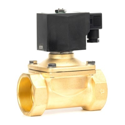U.S. Solid Normally Closed Solenoid Valve 12V DC Brass 2 in