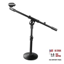Microphone Stand Desk Adjustable, Boom Arm Desktop Mic Stand Metal Weighted