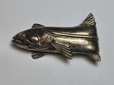 Vintage Taxco Silver Trout Fish Money Clip