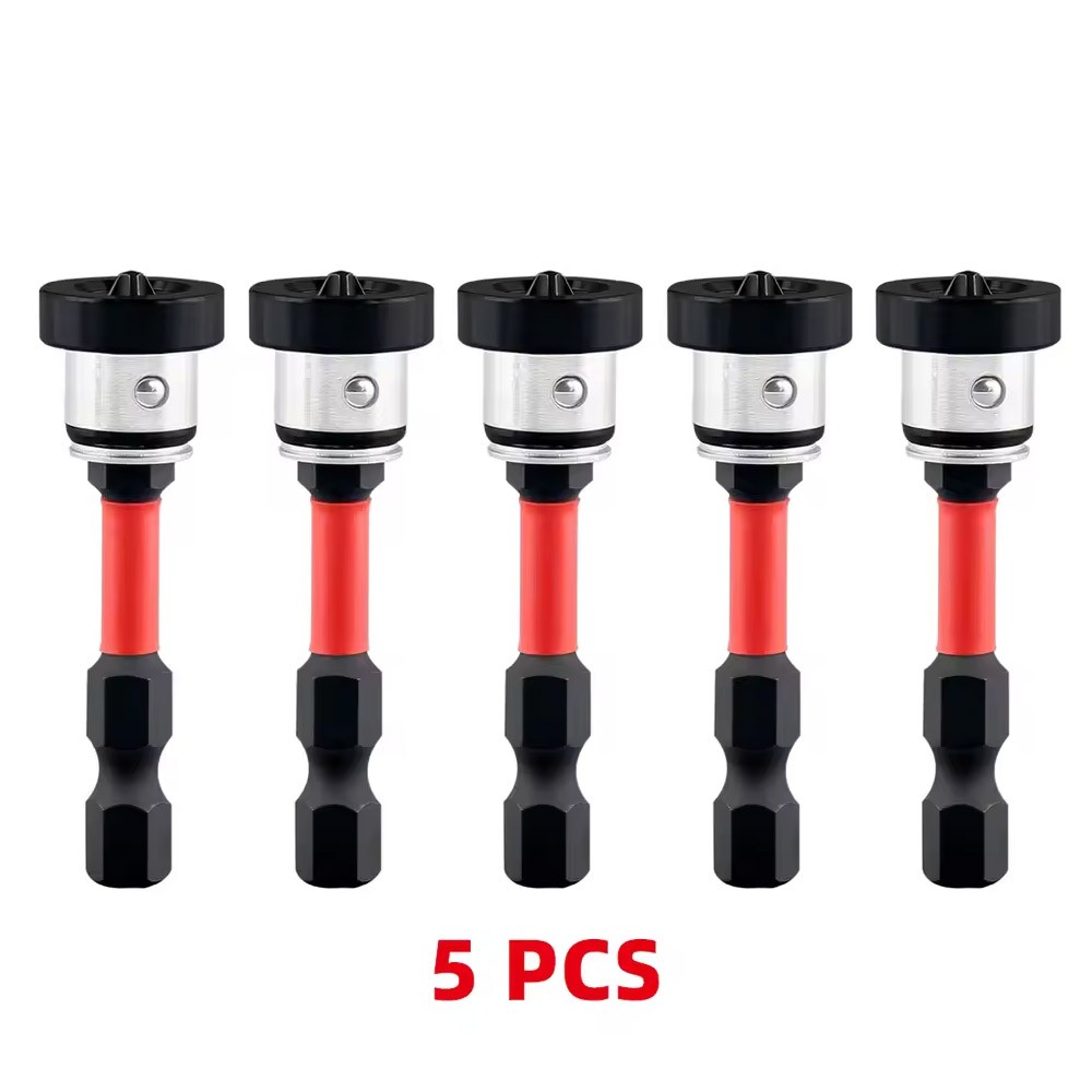 50mm 5pcs Magnetic Drywall Screw Bit Set with Positioning Guide for Easy Installation