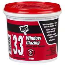 DAP Window Glazing Compound White 128oz 33 Wood Metal Sash Seal Paintable 2-Pack