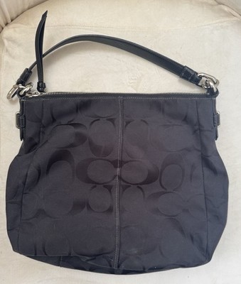 COACH Chelsea Ashley Signature Black & Canvas Hobo Shoulder Bag | eBay