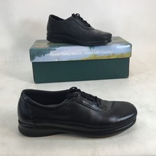 SAS Traveler Black Leather Womens Size 6.5 M Tri Pad Comfort Lace Up USA EUC
