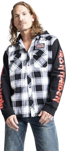 Felpa con cappuccio Iron Maiden Eddie flanella rara band merch metal nuova - Foto 10 di 12