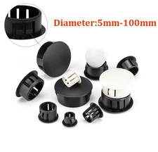 Round Plastic Black/White Blanking End Caps Tube Pipe Inserts Plug Bung 5~100mm