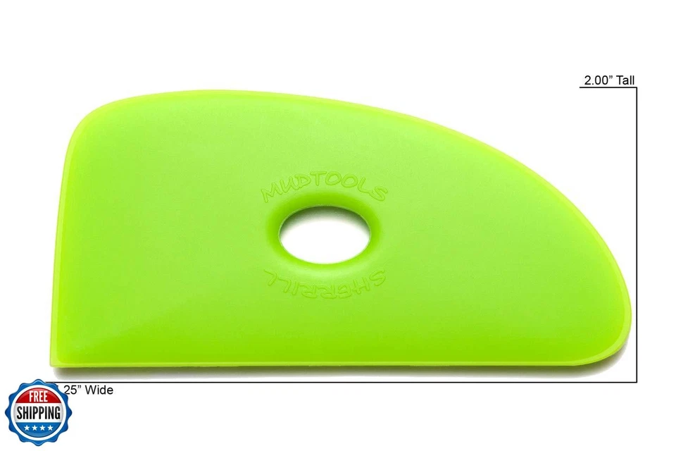 Mudtools Polymer Rib Green Size 4 Medium - Triple Radius - Ceramics, Pottery, - Image 2 of 3