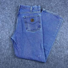 Carhartt Men's Jeans Relaxed Fit Straight Leg Blue Denim 100 Cotton Size 34x32