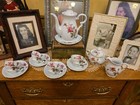 Vintage Moss Rose Demi  Coffee Pot Sugar, creamer, four cups and saucers — photo 2