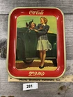 Vintage Coca Cola Tray 1942 Two Girls at Car Roadster Original Coke Serving Tray