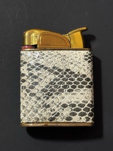 Vintage Evans Gold Tone Spitfire/Banner Petite Snakeskin Lighter FOR PARTS 