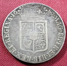 1689 HALF CROWN 2/6 SILVER WILLIAM & MARY COIN