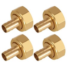 4pcs Solid Brass 1/2" PEX Barb to 3/4" GHT Female Garden Hose Adapter Connect...