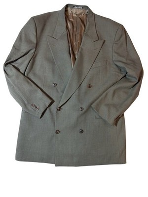 Valentino Uomo Saks Fifth Avenue Double Breasted Blazer Gray Taupe Italy Mens
