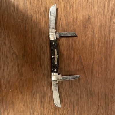BOKER 4 BLADE SWAYBACK CONGRESS KNIFE RINGED BOLSTERS TREE BRAND SHIELD # 5464