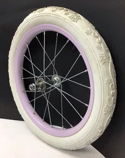 16" Bicycle Front Purple Wheel with 1.95" White Tire Mini-BMX Kids Bike #Y17