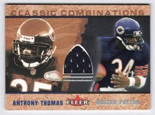 2002 Walter Payton / Anthony Thomas Fleer Classic Combinations Relic