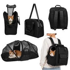 New expandable pet backpack carrier cat dog travel backpack foldable 3 in 1