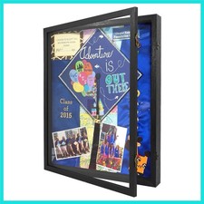 Graduation Shadow Box Frame 16x20 Display Case with Linen Back, Plexiglass Wi...
