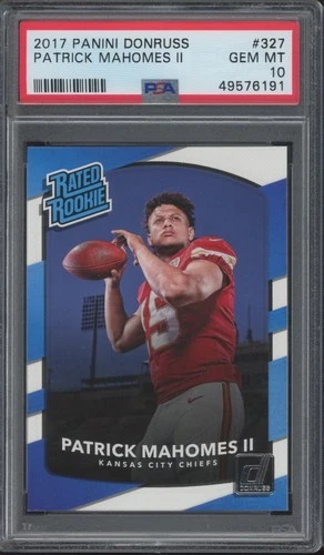 2017 Panini Donruss Rated Rookies #327 Patrick Mahomes RC Gem Mint PSA 10