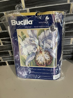 2002 Bucilla Orchid Flower Barbara Baatz 13.75 x 14'' Needlepoint Kit 4830