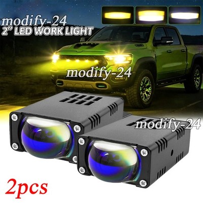 LED Headlight Bumper Projector Lens Driving Car Grille Lights Motor Spotlights