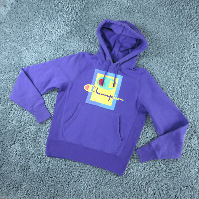Champion Sweatshirt Men's Small Purple Hooded Reverse Weave