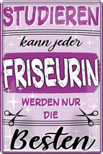 ''Tutta la parrucchiera può studiare'' insegna in latta 20x30 cm